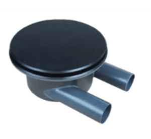 AquaKing Bodemdrain 2 x 110 - Zwart Ø400mm - Deksel